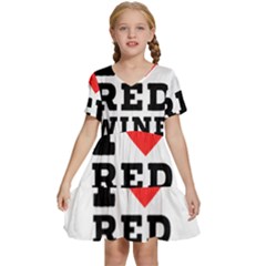 I Love Red Wine Kids  Short Sleeve Tiered Mini Dress by ilovewhateva