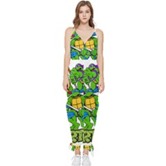 Teenage Mutant Ninja Turtles Sleeveless Tie Ankle Chiffon Jumpsuit by Mog4mog4