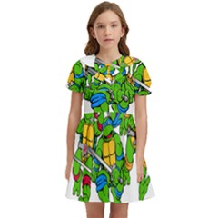 Teenage Mutant Ninja Turtles Kids  Bow Tie Puff Sleeve Dress by Mog4mog4