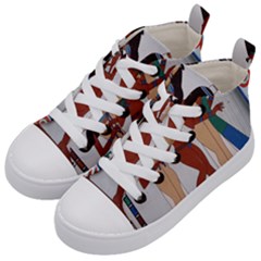 Egypt Fresco Mural Decoration Kids  Mid-top Canvas Sneakers by Mog4mog4