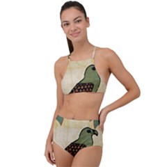 Egyptian Paper Papyrus Bird High Waist Tankini Set by Mog4mog4