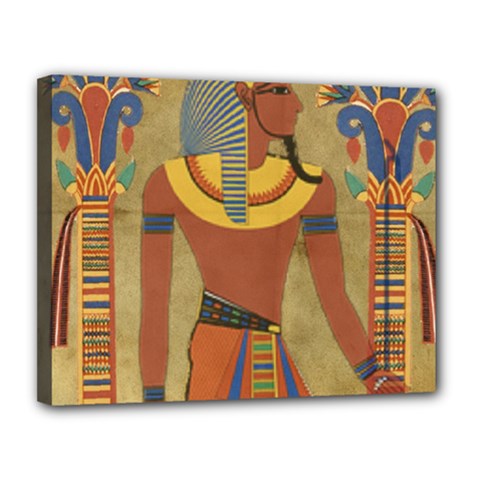 Egyptian Tutunkhamun Pharaoh Design Canvas 14  X 11  (stretched) by Mog4mog4