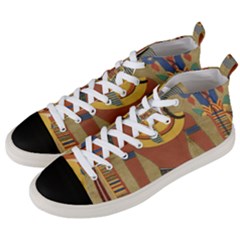 Egyptian Tutunkhamun Pharaoh Design Men s Mid-top Canvas Sneakers by Mog4mog4