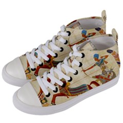 Egyptian Tutunkhamun Pharaoh Design Women s Mid-top Canvas Sneakers by Mog4mog4