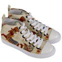 Egyptian Tutunkhamun Pharaoh Design Women s Mid-Top Canvas Sneakers View3