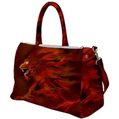 Fire Lion Flames Light Mystical Dangerous Wild Duffel Travel Bag by Mog4mog4