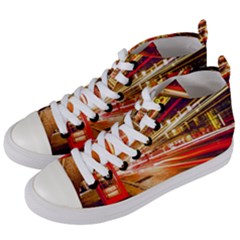 Telephone Booth Red London England Women s Mid-top Canvas Sneakers by Mog4mog4