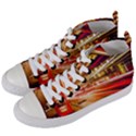 Telephone Booth Red London England Women s Mid-Top Canvas Sneakers View2