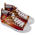 Telephone Booth Red London England Women s Mid-Top Canvas Sneakers View3