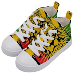 Lion Head Africa Rasta Kids  Mid-top Canvas Sneakers by Mog4mog4