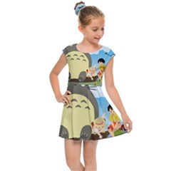 My Neighbor Totoro Totoro Kids  Cap Sleeve Dress by Mog4mog4