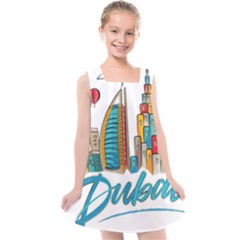 Burj Khalifa Skyline Clip Art Drawing Comic World Kids  Cross Back Dress by Mog4mog4