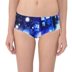 Tardis Background Space Mid-waist Bikini Bottoms by Mog4mog4