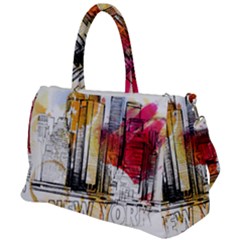 New York City Skyline Vector Illustration Duffel Travel Bag by Mog4mog4