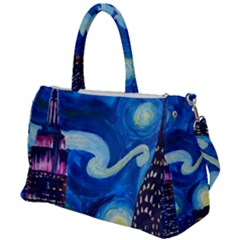 Starry Night In New York Van Gogh Manhattan Chrysler Building And Empire State Building Duffel Travel Bag by Mog4mog4