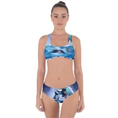 Orca Wave Water Underwater Criss Cross Bikini Set by Mog4mog4