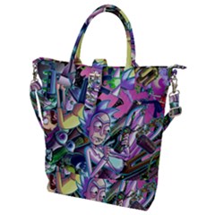 Cartoon Parody Time Travel Ultra Pattern Buckle Top Tote Bag by Mog4mog4