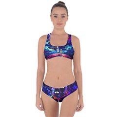 Cartoon Parody In Outer Space Criss Cross Bikini Set by Mog4mog4