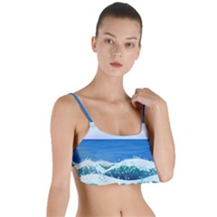 Illustration Landscape Sea Ocean Waves Beach Blue Layered Top Bikini Top  by Mog4mog4