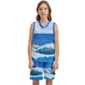 Illustration Landscape Sea Ocean Waves Beach Blue Kids  Basketball Mesh Set View1