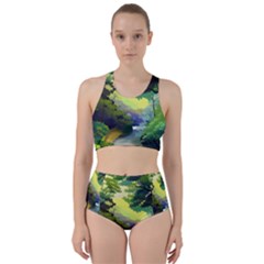 Landscape Illustration Nature Forest River Water Racer Back Bikini Set by Mog4mog4