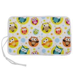 Owl Bird Cartoon Pen Storage Case (l) by Bakwanart