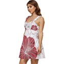 Red Hibiscus Flowers Art Ruffle Strap Babydoll Chiffon Dress View2