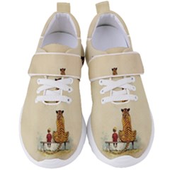 Tiger Sitting Beside Boy Painting Parody Cartoon Women s Velcro Strap Shoes by Bakwanart