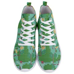 Green Retro Games Pattern Men s Lightweight High Top Sneakers by Bakwanart