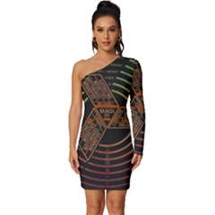 Black And Green Area Rug Neon Genesis Evangelion Computer Communication Long Sleeve One Shoulder Mini Dress by Bakwanart