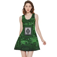 Technology Computer Chip Electronics Industry Circuit Board Inside Out Reversible Sleeveless Dress by Bakwanart