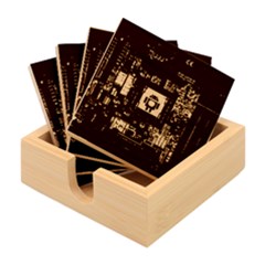 Technology Computer Chip Electronics Industry Circuit Board Bamboo Coaster Set by Bakwanart