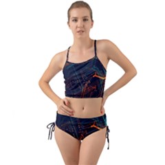 Abstract Colorful Circuit Mini Tank Bikini Set by Bakwanart