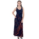 Abstract Colorful Circuit Sleeveless Velour Maxi Dress View1