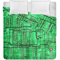 Green Circuit Board Computer Duvet Cover Double Side (king Size) by Bakwanart