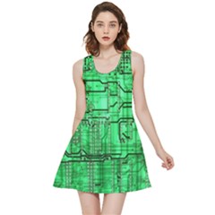 Green Circuit Board Computer Inside Out Reversible Sleeveless Dress by Bakwanart