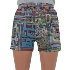 Arcade Game Retro Pattern Sleepwear Shorts by Bakwanart