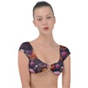 Flowers Petals Blossoms Art Flora Cap Sleeve Ring Bikini Top View1