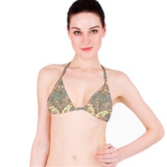 Art Nouveau Vintage Retro Pattern Floral Bikini Top by 99art