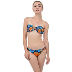 Flowers Bloom Spring Colorful Artwork Decoration Classic Bandeau Bikini Set by 99art