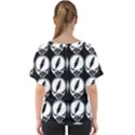 Black And White Deadhead Grateful Dead Steal Your Face Pattern V-Neck Dolman Drape Top View2