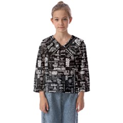 Music Pattern Black White Kids  Sailor Shirt by 99art