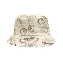 Seamless Pattern Hand Drawn-cats-with Hipster Accessories Bucket Hat by Vaneshart