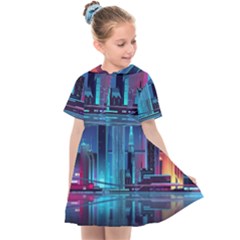 Digital Art Artwork Illustration Vector Buiding City Kids  Sailor Dress by 99art