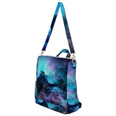 Abstract Graphics Nebula Psychedelic Space Crossbody Backpack by 99art