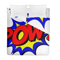 Pow Comic Comic Book Fight Duvet Cover Double Side (full/ Double Size) by 99art