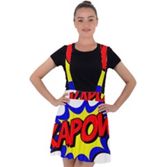 Kapow-comic-comic-book-fight Velvet Suspender Skater Skirt by 99art