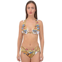 Animation-lion-animals-king-cool Double Strap Halter Bikini Set by 99art