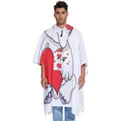 Animation-dog-cute-animate-comic Men s Hooded Rain Ponchos by 99art