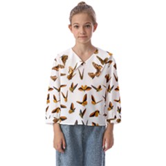 Butterfly Butterflies Insect Swarm Kids  Sailor Shirt by 99art